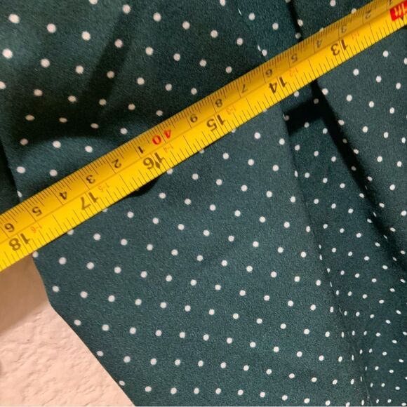 Fun2Fun Green Polka Dot Blouse size large T3 - Picture 5 of 6